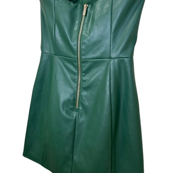 Armani Exchange - Women’s Strapless Dress, Studded Faux-Leather - Green, Size 0 - Picture 10 of 17